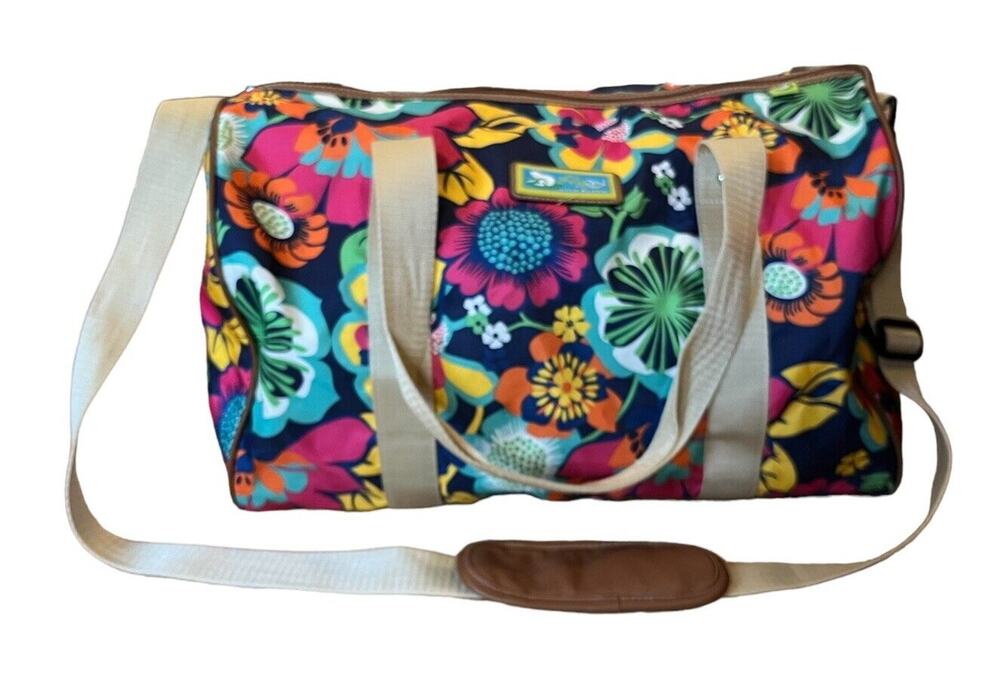 Lily Bloom Duffle Bag Lilyzen Overnight Bag Floral Pattern Bright Hawaiian 18”
